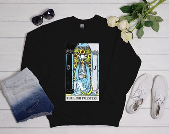 High Priestess Sweatshirt | Tarot Card Sweatshirt | Tarot Shirt | Mystical Crewneck | Witch Lover Gift | Witch Aesthetic | Witchy Outfit