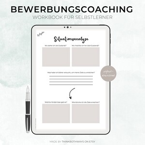 Coaching per l&#39;applicazione, auto-coaching, cartella di lavoro, coaching lavorativo, preparazione al lavoro, ricerca di lavoro, suggerimenti per la candidatura, colloquio, carriera, affari, A4