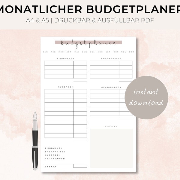 Digitaler Budgetplaner Hochformat Minimalistisch Wöchentlicher Finanzplaner Budgetplanung Finanzübersicht Digitaler Download Haushaltsbuch