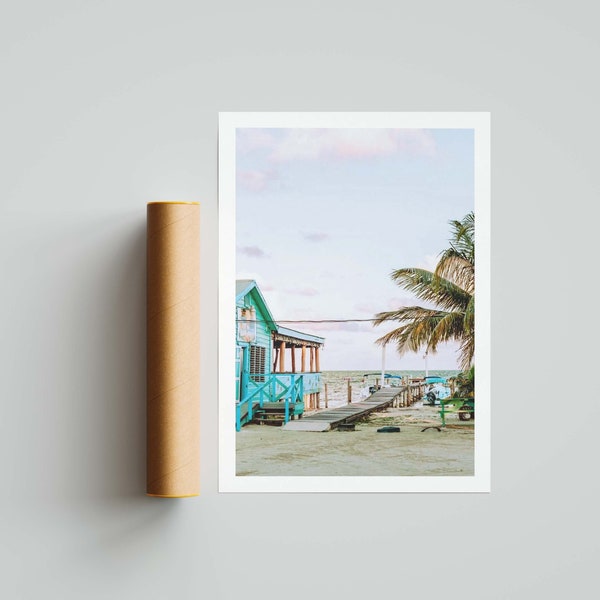 Caye Caulker Print, Ambergris Caye Poster, Belize Beach Wall Art, San Pedro Gift, Coastal Decor