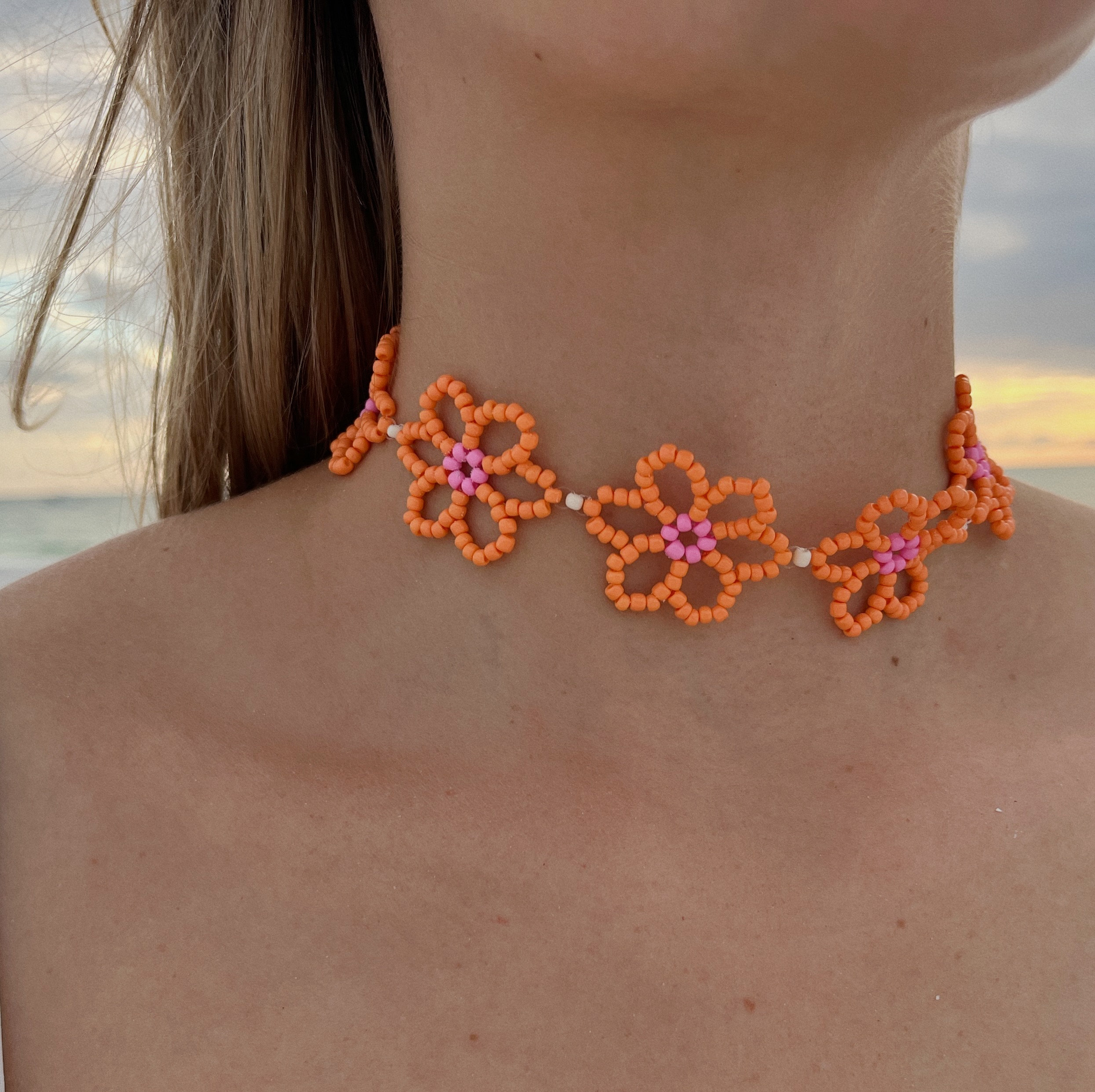Daisy Beaded Necklace