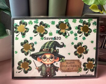 A5 St. Patties Wizard Scratch Off Savings Challenge Saint Patrick's Day