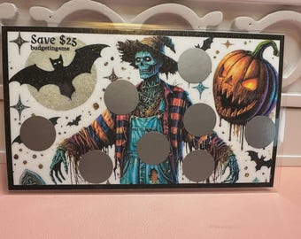 Halloween Scarecrow Scratch Off Savings Challenge