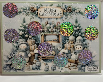 Christmas Season Greetings Scratch Off Savings Challenge