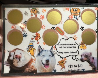 A5 Don't Eat The Brownies Mystery Scratch Off Savings Challenge