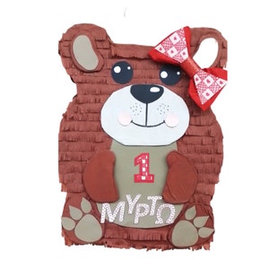 Teddy Bear Pinata, Brown little bear pinata, baby shower, birthday, no1 pinata, custom pinata, personalized gift 50*40cm