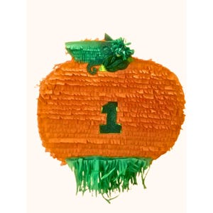Kürbis Pinata, Halloween Geburtstagsparty Pinata, Kürbis Pinata, Kürbis Pinata für den ersten Geburtstag, Orange Pinata mit grünen Blättern