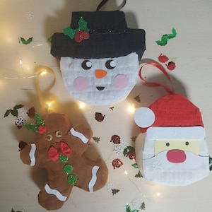 Christmas mini pinatas for party gifts, Santa Claus mini pinata, Snowman mini pinata, Gingerbread mini pinata, Holiday mini pinatas gifts