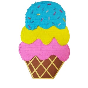 Ice-cream Pinata for Summer Party, 2 Colours Pinata, theme birthday party, Summer Pinata, Custom Pinata, candy sweet ice-cream pinata