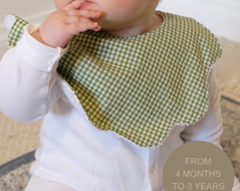 Handmade baby bib collars | toddler bib collar | gingham baby bibs | dribble bib collar french country vintage bibs collar bibs