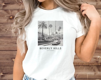 Vintage Beverly Hills California Graphic Tee, Unisex Crewneck T-Shirt