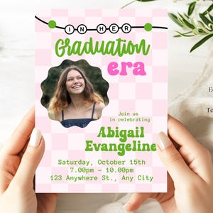 Invito alla laurea Era: modello per festa a scacchiera (download digitale)