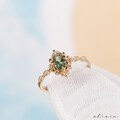 Vintage Engagement Ring • Green Sapphire Ring • Art Deco Rings • Dainty Gold Vintage Rings • Diamond Vintage Rings • Vintage Inspired Rings