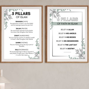Set of 2 Islamic Printable Posters for Home Decor, Digital Download of Islamic Art Prints, 2 Printable Islamic Posters for Muslim Home Decor