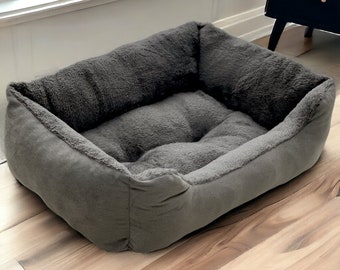 Animal Pet bed, Soft Cat Bed, Cozy Plush Fur Bed, Warm Pet Bed, Animal Furniture, Calming Pet Bed, Soft Square Cat Bed, Simple Pet Bed