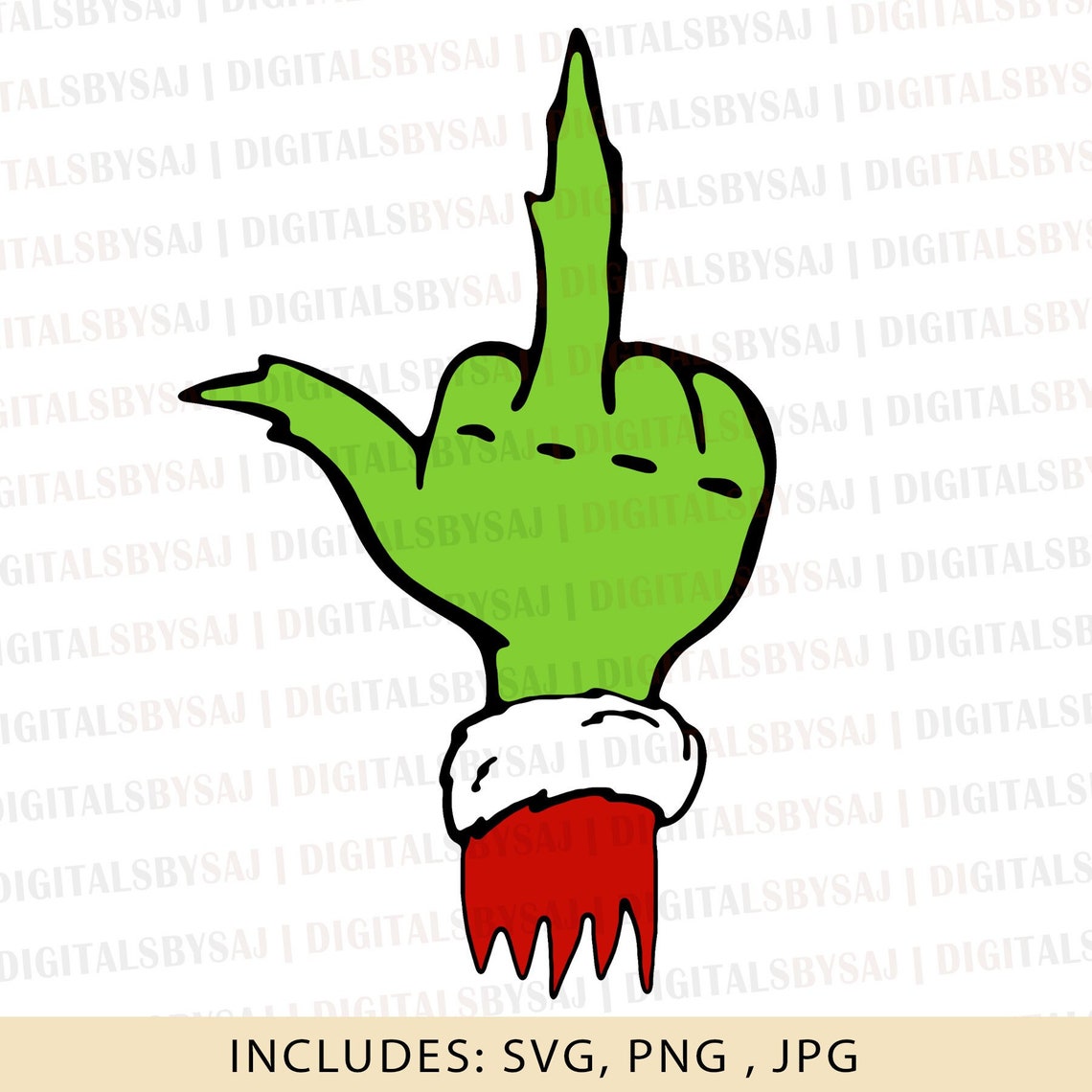 Grinch Middle Finger, Grinch Middle Finger SVG, Grinch Middle Finger