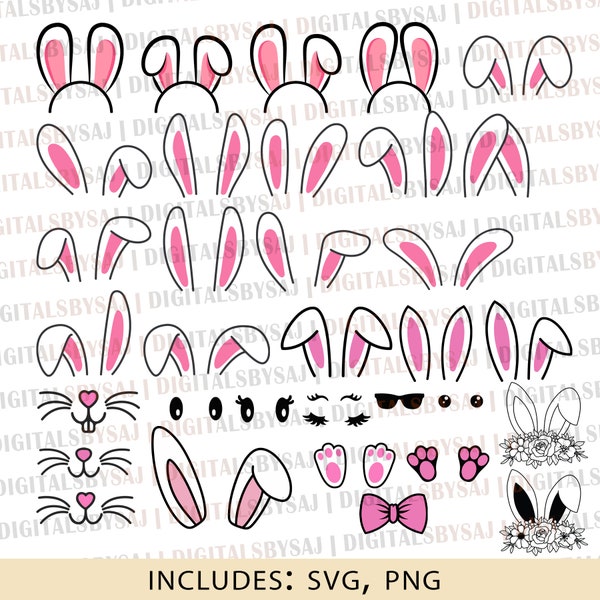 Bunny Ears SVG, Bunny Ears PNG, Bunny Ears Bundle, Easter Bunny, Easter Svg, Easter Png