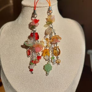 Strawberry Shortcake X Orange Blossom telefoonbedel handgemaakte retro kralen trinket sleutelhanger schattige tasbedel Nintendo Switch Y2k cutecore kawaii