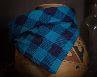 Blue Checkered Pet Bandana