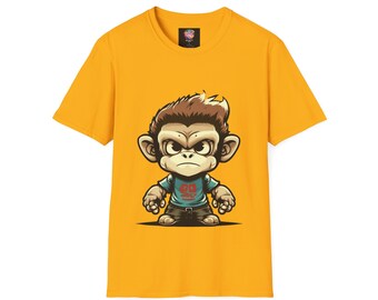 Angry ape tshirt Angry monkey tshirt Cute angry monkey tshirt animal tshirt Cute kid monkey tshirt  Monkey wearing school uniform tshirt