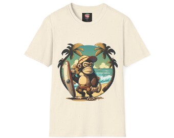 A bored ape on beach tshirt Angry ape tshirt Angry monkey tshirt Beach tshirt Tshirt for beach day Summer tshirt trendy tshirt