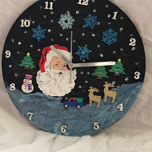 Handgemachte Wanduhr des Weihnachtsmanns