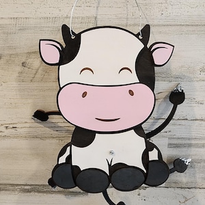 Farm Animal Wind Spinner | Laser Cut Metal Garden Art | Pig, Cow, Goat, Donkey, Horse, Sheep, Squirrel | Yard Decor with Shepherd’s Hook