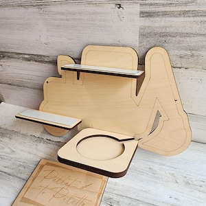 Excavator Toniebox Shelf | Construction Truck Tonie Character Holder | Boys Room Wall Shelf | Tonie Organizer | Tonie Display | Toy Storage