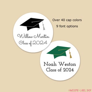 Graduation Sticker 2024, Personalized Graduation Favor Stickers for Class of 2024, Graduation Party Favor Labels, Customized Stickers