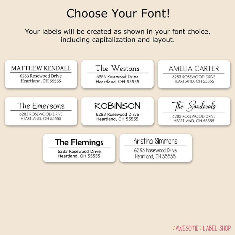 Custom Return Address Labels With Line, Personalized Address Labels ...