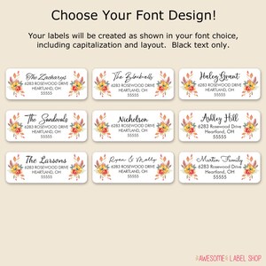 Fall Address Labels, Autumn Address Labels Stickers, Fall Floral, Fall ...