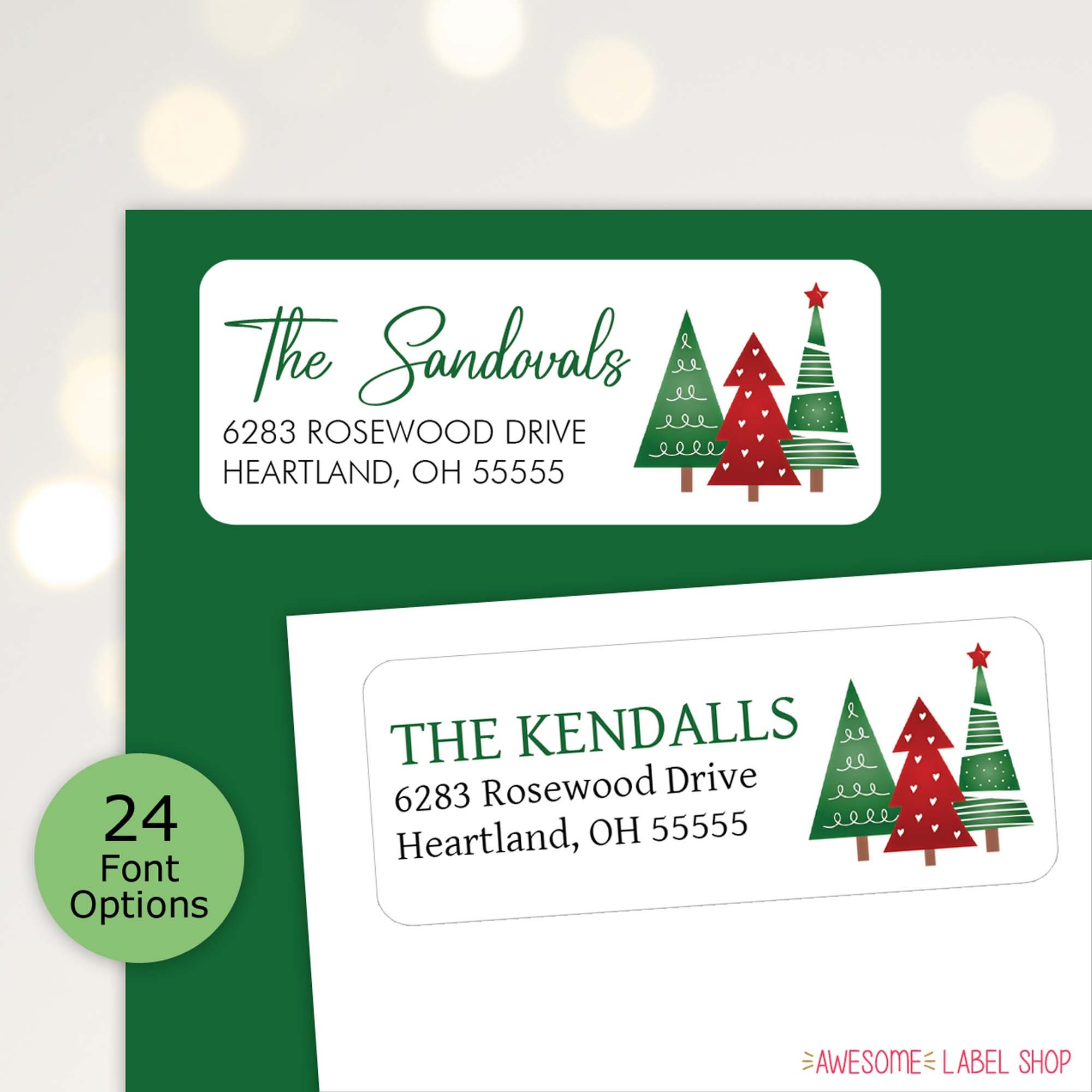 Christmas Tree Address Labels, Christmas Address Labels Sticker, Personalized  Christmas Return Address Label, Holiday Return Address Sticker - Etsy, image size:2000x2000