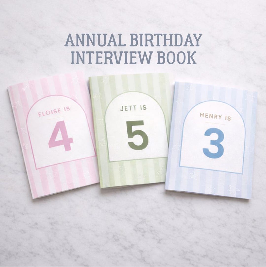 Interview Book Sign Birthday Interview Book for Kids | Annual Birthday Keepsake Activity - Etsy