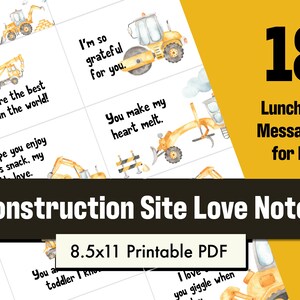 Printable Construction Site Love Notes for Toddlers &amp; Kids - Easy Print ...