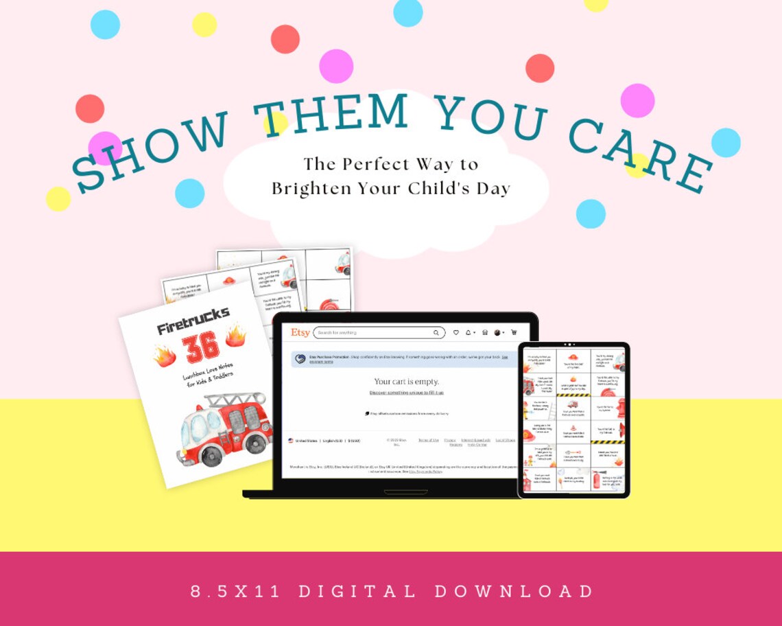 Printable Firetruck Firefighter Love Notes for Toddlers & Kids - Easy ...