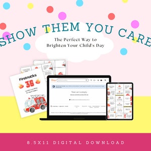 Printable Firetruck Firefighter Love Notes for Toddlers & Kids - Easy ...