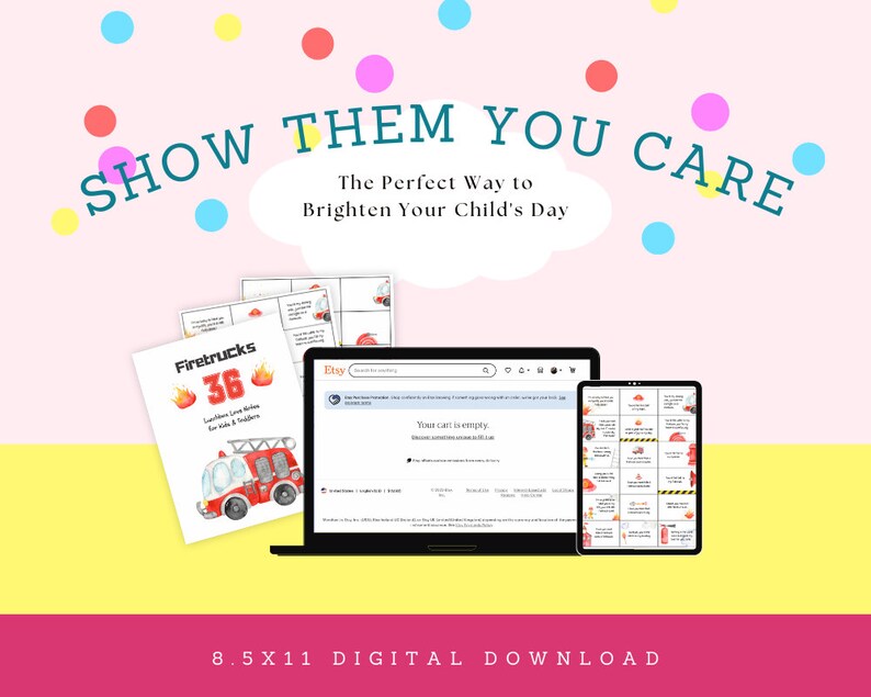 Printable Firetruck Firefighter Love Notes for Toddlers & Kids - Easy ...