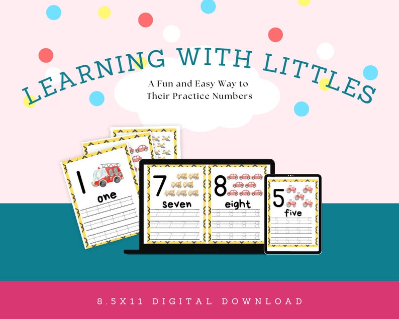 1-10 Printable Numbers Tracing Worksheets, Trucks - Homeschool ...