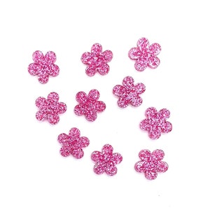 Pink Glitter Acrylic Flower Blanks, DIY Earrings, Jewelry Blanks, Blanks for Earring Makers: Each batch contains 10 PIECES or 5 PAIRS