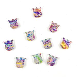 Swirly Tulip Acrylic Blanks, DIY Spring Earring Supplies, Blanks for Earring Makers: Each batch contains 10 PIECES or 5 PAIRS