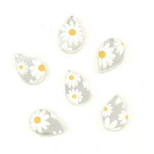 Small Mirror Daisy Teardrop Acrylic Blanks, DIY Earrings, Spring/Summer Blanks for Earring Makers: Each batch contains 6 PIECES or 3 PAIRS
