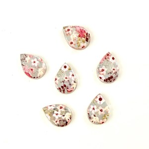 Small Mirror Pink Floral Teardrop Acrylic Blanks, Spring DIY Earrings Blanks for Earring Makers: Each batch contains 6 PIECES or 3 PAIRS