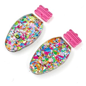 Découpes de boucles d&#39;oreilles lumineuses de Noël en acrylique rose/sarcelle/argenté, ébauches de boucles d&#39;oreilles pendantes DIY-Ébauches de boucles d&#39;oreilles acryliques-Ébauches pour les créateurs de boucles d&#39;oreilles