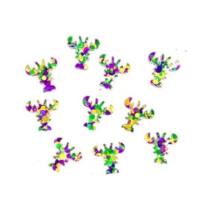 Mardi Gras Confetti Glitter Crawfish Acrylic Blanks - DIY Earrings-Acrylic Jewelry Blanks - Blanks for Earring Makers - 10 PIECES/5 PAIRS