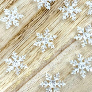 Glitterkonfetti snöflinga akrylämningar - DIY örhängen - Ämnen för örhängestillverkare - Varje sats 10 BITAR eller 5 PAR