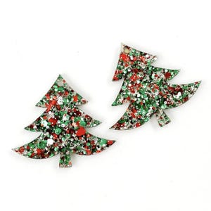 Confettis de Noël ébauches en acrylique pour sapin de Noël - Boucles d&#39;oreilles pendantes à faire soi-même - ébauches de boucles d&#39;oreilles de Noël en acrylique - ébauches pour créateurs de boucles d&#39;oreilles