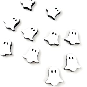 Black and White Ghost Acrylic Blanks, DIY Halloween Earrings, Blanks for Earring Makers: Each batch contains 10 PIECES or 5 PAIRS