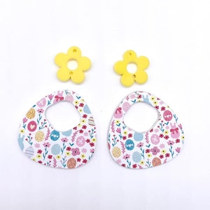 Yellow Blossoms & Easter Mix Carmen Acrylic Earring Blanks - DIY Spring Dangle Earrings - Jewelry Supplies - Blanks for Earring Makers