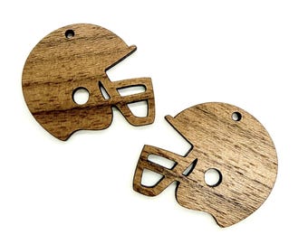 Wood Football Helmet Earring Blanks: DIY Sports Jewelry