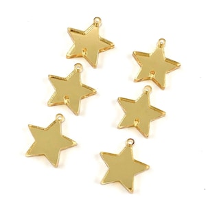 Gold Mirror Triple Star Acrylic Blanks - DIY New Years Earrings - Acrylic Earring Blank - Blanks for Earring Makers